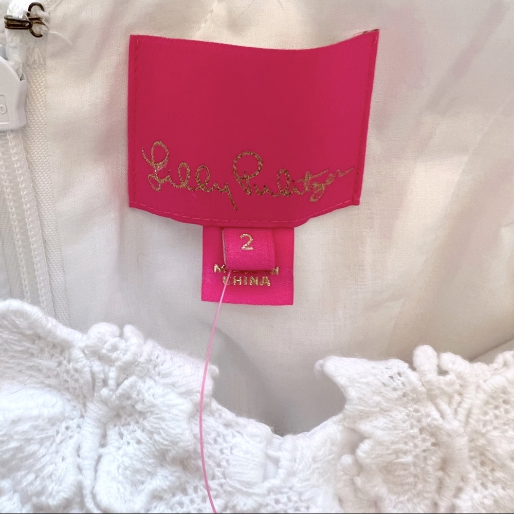 NWT Lilly Pulitzer Reeve Sheath Papillion Lace Butterfly Resort White Dress Sz 2 - Picture 5 of 9